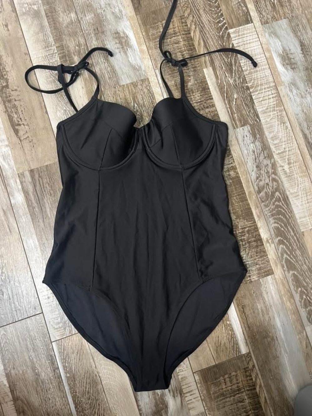 Old Navy Black One-Piece Swimsuit with Molded Cups
